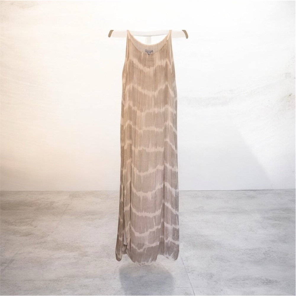 Tempo Paris Dress  Maxi Dress Tie Dye Luxurious Silk Blend w/ Slits XL